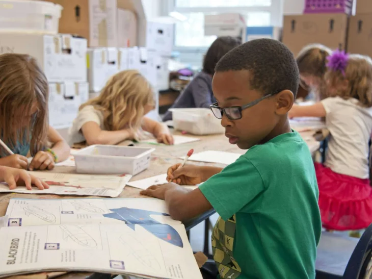 Pupils studying
